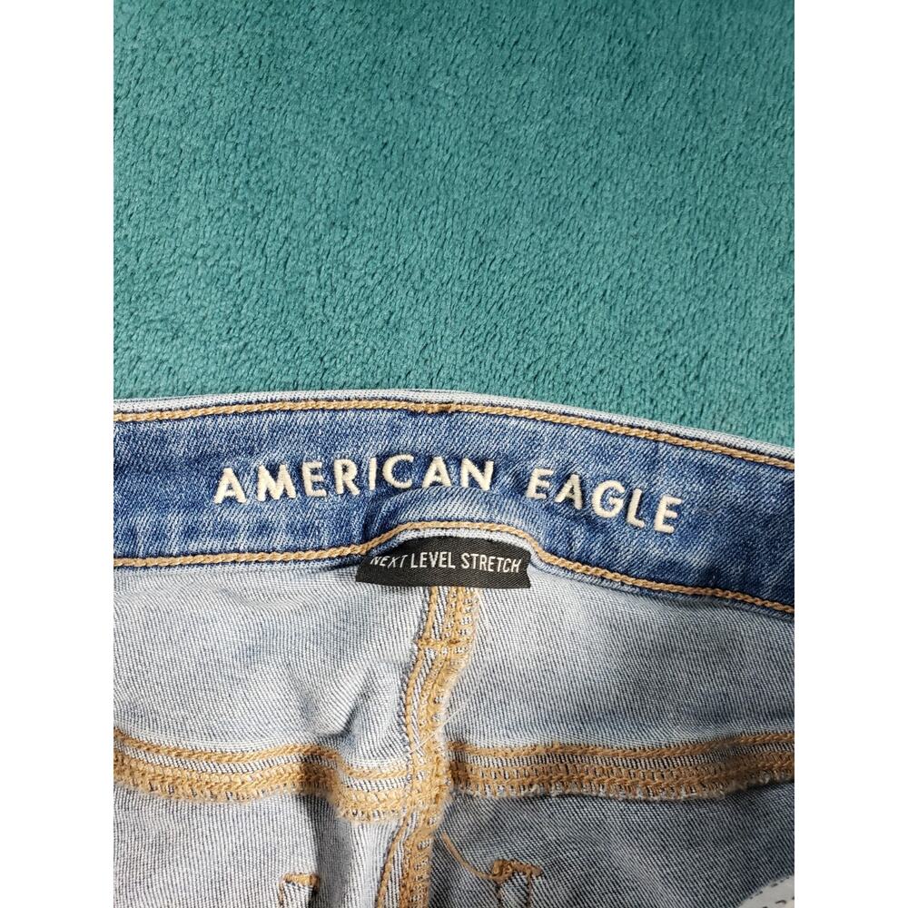American Eagle Jeans Size 00 Womens Blue Denim Stretch Pants High Rise Jegging - Picture 3 of 14